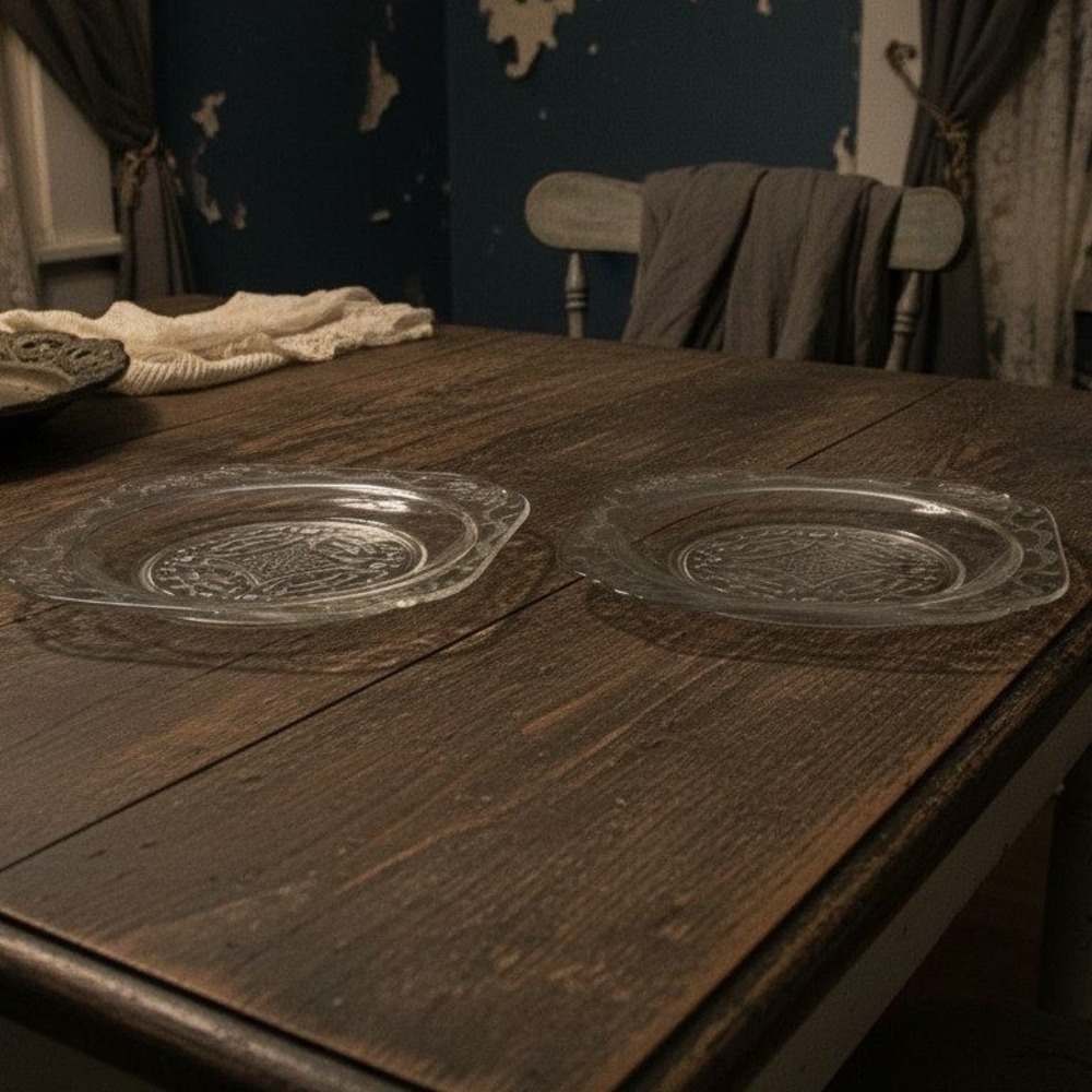 Indiana Glass "Recollection" Clear 7"Salad Plates Set of 2